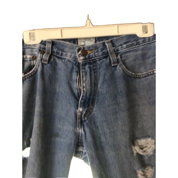 Distressed 30 x 32 Men's Faded Ripped St. John’s Bay Easy Fit Blue Jeans Cotton - Picture 6 of 7